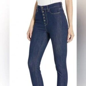 7 For All Man Kind Aubrey Straight Button Fly High Rise Jeans